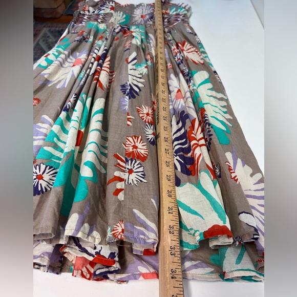 Aryeh Retro Fit and Flare Strappy Cotton Boho Floral Print Dress Medium - Picture 9 of 9